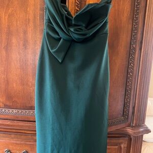 Elegant Dark Green Strapless Dress